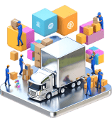Ilustración de una servicios logisticos a una carga